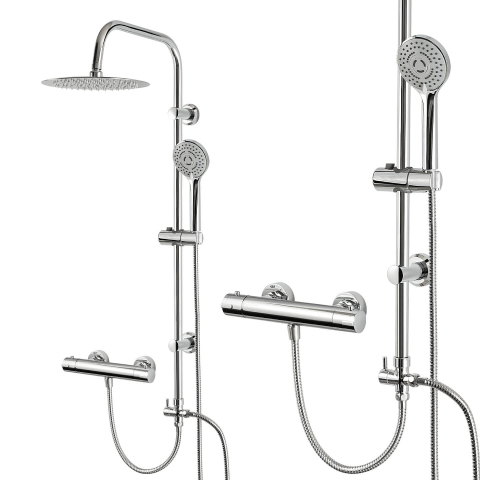 Set coloană de duș aparentă cu baterie termostatică Cabine dus si accesorii - Set coloană de duș aparentă cu baterie termostatică