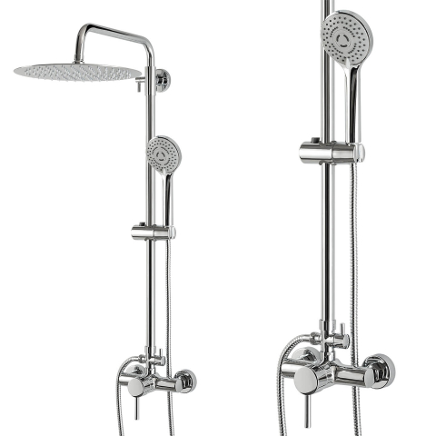 Set coloană de duș, baterie fără termostat, cu efect de ploaie - diferite dimensiuni Cabine dus si accesorii - Set coloană de duș, baterie fără termostat, cu efect de ploaie - diferite dimensiuni