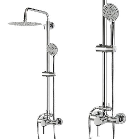Set coloană de duș, baterie fără termostat, cu efect de ploaie - diferite dimensiuni Cabine dus si accesorii - Set coloană de duș, baterie fără termostat, cu efect de ploaie - diferite dimensiuni