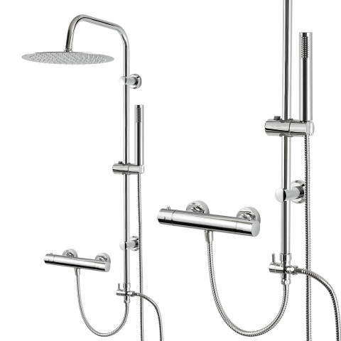 Set coloană de duș cu baterie termostatică, efect ploaie - diferite dimensiuni Cabine dus si accesorii - Set coloană de duș cu baterie termostatică, efect ploaie - diferite dimensiuni