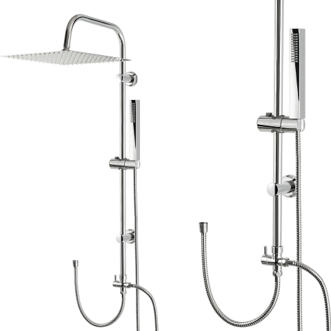 Set coloană de duș cu efect de ploaie de 20cm, fără baterie Cabine dus si accesorii - Set coloană de duș cu efect de ploaie de 20cm, fără baterie