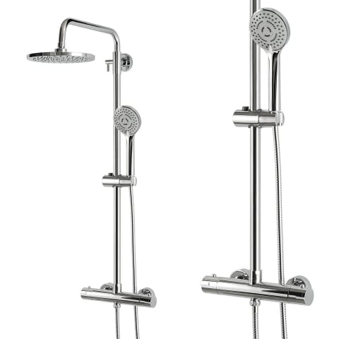 Coloane de dus si seturi de dus - Set coloană de duș cu termostat și efect de ploaie de 20 cm