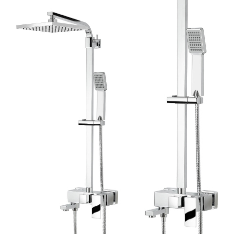 Coloane de dus si seturi de dus - Set coloană de duș și baterie de cadă cu efect de ploaie de 20 cm