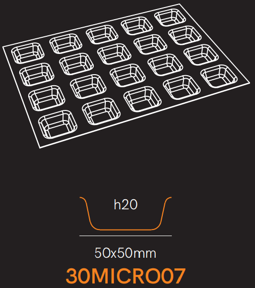 Covoras-forma silicon microperf, 40x60cm, SQUARE, 50x50mm x 20loc, 2 buc. [1]