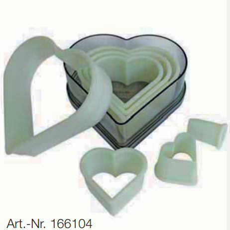 Set cutite de patiserie, HEART, simplu, nailon, +160°C, set7 [1]
