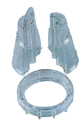 Produse pentru decor - Adapter duiuri dublu, 3 unit, transparent, D48xH63 mm