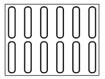 Forme & Tăvi - Covoras-forma silicon, FORMASIL, ÉCLAIR, 585x385 mm, microperf., 12 loc, 125x25xH5 mm