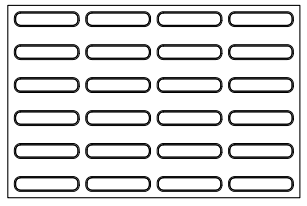 Forme & Tăvi - Covoras-forma silicon, FORMASIL, ÉCLAIR, 585x385 mm, microperf., 24 loc, 125x25xH5 mm