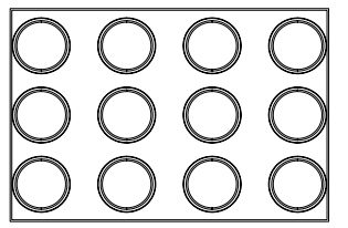 Forme & Tăvi - Covoras-forma silicon, FORMASIL, ROUND, 585x385 mm, microperf., 12 loc, D100xD90xH20 mm