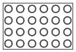 Forme pentru Torturi si Deserturi - Covoras-forma silicon, FORMASIL, ROUND, 585x385 mm, microperf., 24 loc, D65xD55xH20 mm