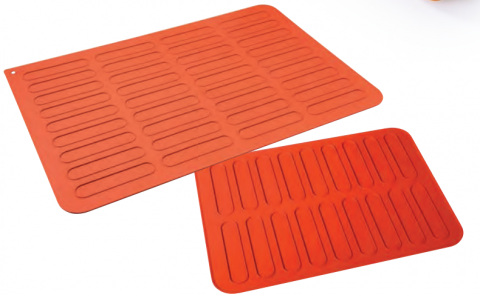 Forme pentru Torturi si Deserturi - Covoras silicon, ÉCLAIR 25x125 mm, 400x600 mm, 36 pcs