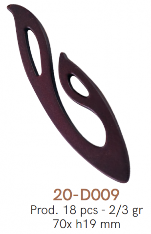 Forme pentru Torturi si Deserturi - Forma policarbonat, pt décor ciocolata, HUG, 2/3 gr, 70xH19 mm