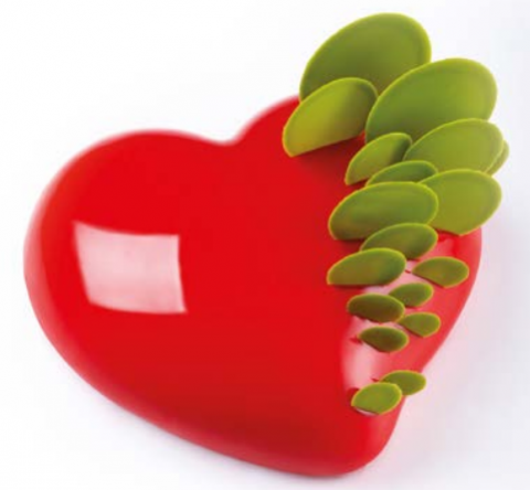 Forme pentru copt - Forma silicon, 3D Pavocake PASSION INSERT, 150x140xH50 mm, vol.600 ml