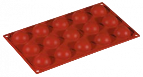 Forme pentru copt - Forma silicon, FORMAFLEX, 175x300 mm, 15 semisfere, D40xH20 mm, vol.17 ml