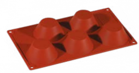 Forme pentru copt - Forma silicon, FORMAFLEX, 175x300 mm, 5 briose, D80xH35 mm, vol.110 ml