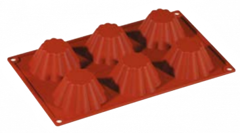 Forme pentru copt - Forma silicon, FORMAFLEX, 175x300 mm, 6 briosete, D79xH37 mm, vol.100 ml
