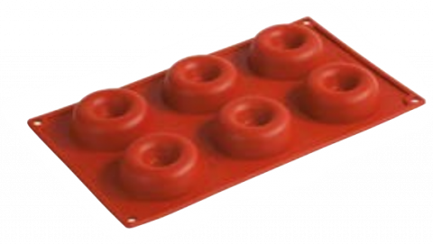 Forme pentru copt - Forma silicon, FORMAFLEX, 175x300 mm, 6 savarin, D72xH23 mm, vol.67 ml