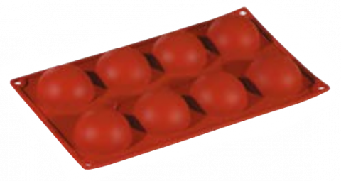 Forme pentru copt - Forma silicon, FORMAFLEX, 175x300 mm, 8 semisfere, D60xH30 mm, vol.57 ml