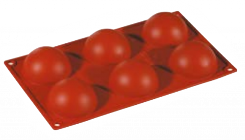 Forme pentru copt - Forma silicon, FORMAFLEX, 175x300 mm, 6 semisfere, D70xH35 mm, vol.89 ml