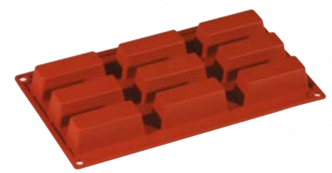 Forme pentru copt - Forma silicon, FORMAFLEX, 175x300 mm, 9 dreptunghi, 80x30xH30 mm, vol.62 ml