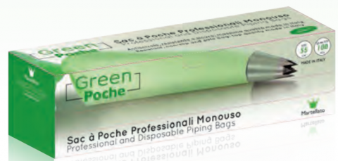 Pungi de patiserie - Punga de patiserie, GREEN Poche, 80 mkm, set100