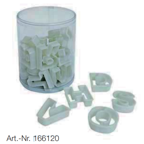 Accesorii și echipamente - Set cutite de patiserie, LETTERS, nailon, +160°C, set26