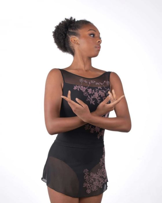 Ballet Rosa Adéle leotard premium balet imprimeu floral catifelat [4]