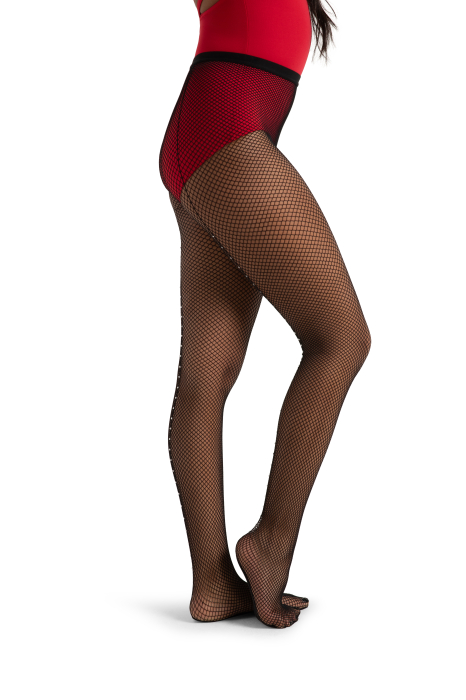 Capezio 3005W – dres plasă cu strasuri, cusătură spate, profesional [3]