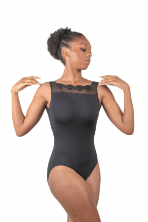 Imbracaminte - Ballet Rosa Lynn leotard balet cu broderie florală și spate în V