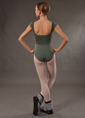 Body balet „Adriana” – B415, microfibră elastică cu imprimeu floral ton pe ton [1]