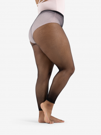 Colanți balet - Capezio – dres plasă fără picior, scurt, Classic Crop Fishnet Tight