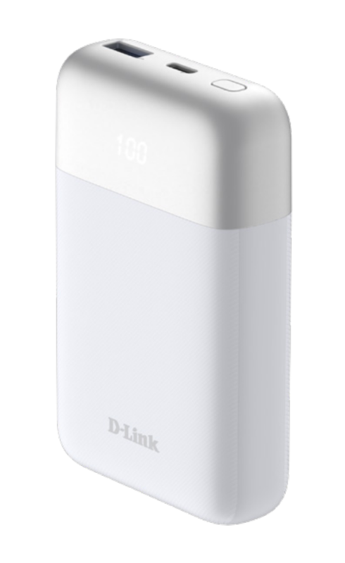 D-Link DPP-101. Battery capacity: 10000 mAh. USB Type-A output ports: 1, USB Type-C ports quantity: 1. Product colour: White [1]