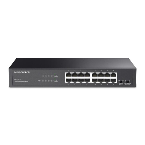 Switch-uri - 16-Port Gigabit Desktop/Rackmount Switch, interfata 16×10/100/1000Mbps RJ45 Ports, Auto-Negotiation, Auto MDI/MDIX, 32 Gbps