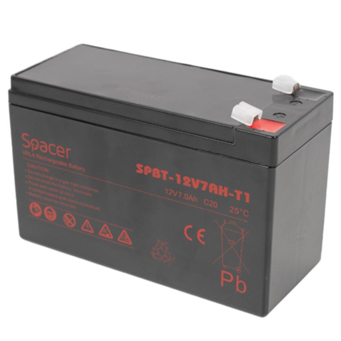 Accesorii UPS-uri - Acumulator UPS SPACER 12V/7Ah, negru