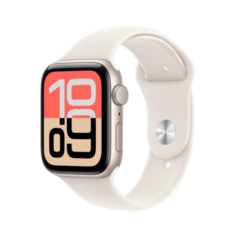 SmartWatch-uri - Apple Watch SE 3 GPS 44mm Starlight Aluminium Case with Starlight Sport Band - M/L
