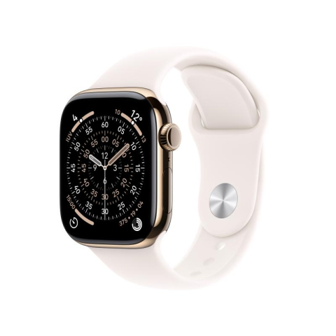 SmartWatch-uri - Apple Watch Series 11 GPS + Cellular 46mm Gold Titanium Case with Light Blush Sport Band - M/L