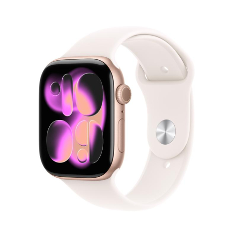 SmartWatch-uri - Apple Watch Series 11 GPS + Cellular 46mm Rose Gold Aluminium Case with Light Blush Sport Band - S/M