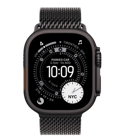 SmartWatch-uri - Apple Watch Ultra 3 GPS + Cellular 49mm Black Titanium Case with Black Titanium Milanese Loop - Small