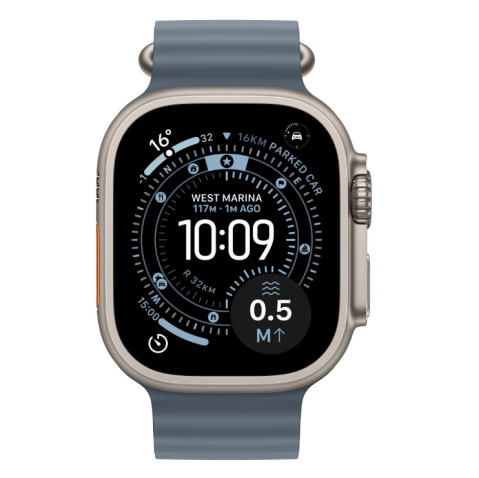 SmartWatch-uri - Apple Watch Ultra 3 GPS + Cellular 49mm Natural Titanium Case with Anchor Blue Ocean Band
