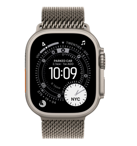 SmartWatch-uri - Apple Watch Ultra 3 GPS + Cellular 49mm Natural Titanium Case with Natural Titanium Milanese Loop - Medium