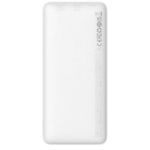 Baterii portabile - Baterie externa Baseus Airpow, 10000mAh, 20W, 1 x USB; 1 x USB Type-C input/output, total 3A, include cablu USB la USB Type-C de 30cm, alb,