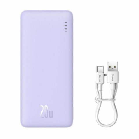 Baterii portabile - Baterie externa Baseus Airpow, 10000mAh, 20W, 1 x USB; 1 x USB Type-C ,total 3A, violet