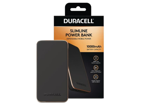 Baterii portabile - Baterie externa Duracell Charge Plus 10000mAh, 2 porturi USB, 143.5x75x16.5mm, negru