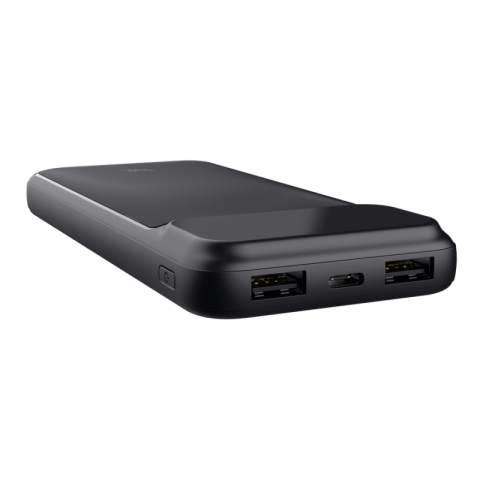 Baterii portabile - Baterie externa Trust Avala, capacitate 10.000mAh, 3 porturi, timp reincarcare 6 ore, negru