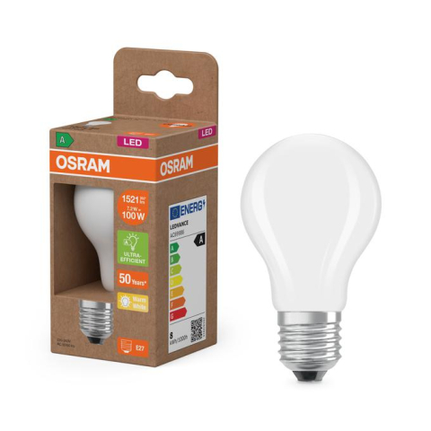 Becuri si Tuburi LED - Bec LED Osram Classic A60, Ultra Efficient Light, E27, 7.2W (100W), 1521 lm, lumina calda (3000K)
