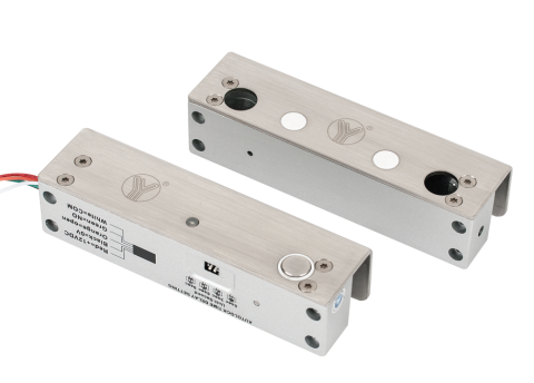 Incuietori - Bolt electric dublu cu actiune electromagnetica, monitorizare, temporizare si LED de stare: Tensiune de alimentare: 12 Vcc; Curent absorbit: 360 mA -in repaus / 2000 mA - la declansare; Forta de retin