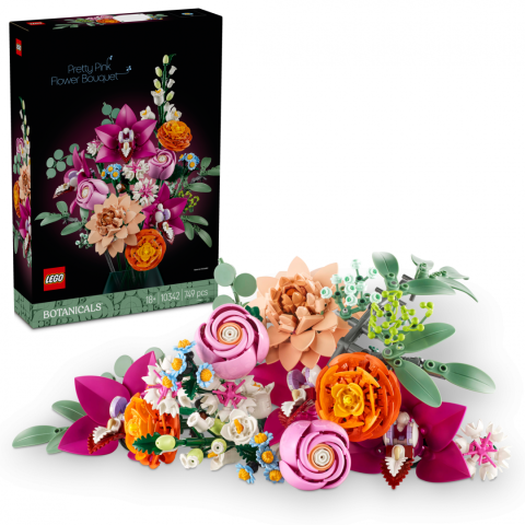 Seturi de constructie - BUCHET DE FLORI ROZ, LEGO 10342