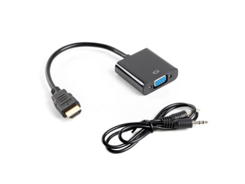 Cabluri periferice - Cablu adaptor HDMI(M)  VGA(F) + minijack 3,5 mm(F) 20 cm