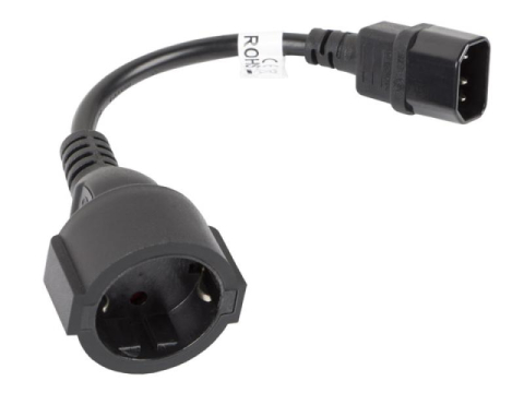 Cabluri periferice - Cablu adaptor IEC 320 C14  Schuko(F) pentru UPS 20 cm negru