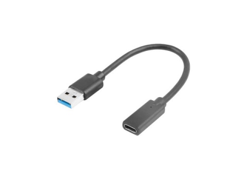 Cabluri periferice - Cablu adaptor USB-C(F) 3.1 -> USB-A(M) 15 cm negru LANBERG